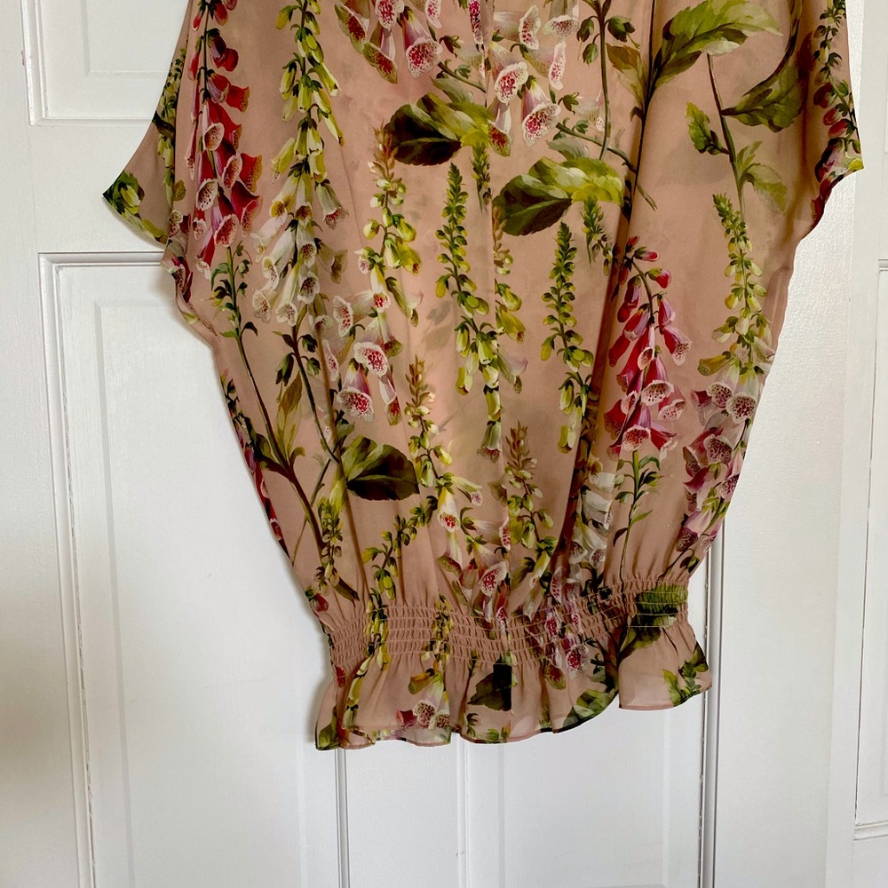 TED BAKER Women’s Blush Pink Printed Blouse Size 3